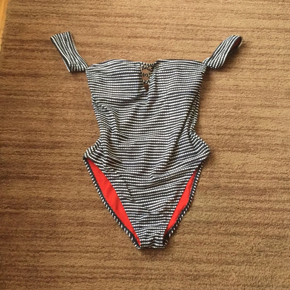 Brand new Holister bathing suit sz LG blue n white